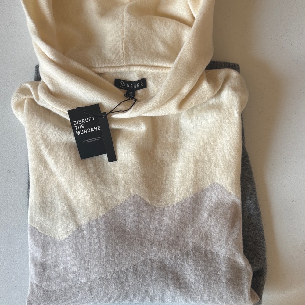 Asher Cream and Gray Men's Sweater